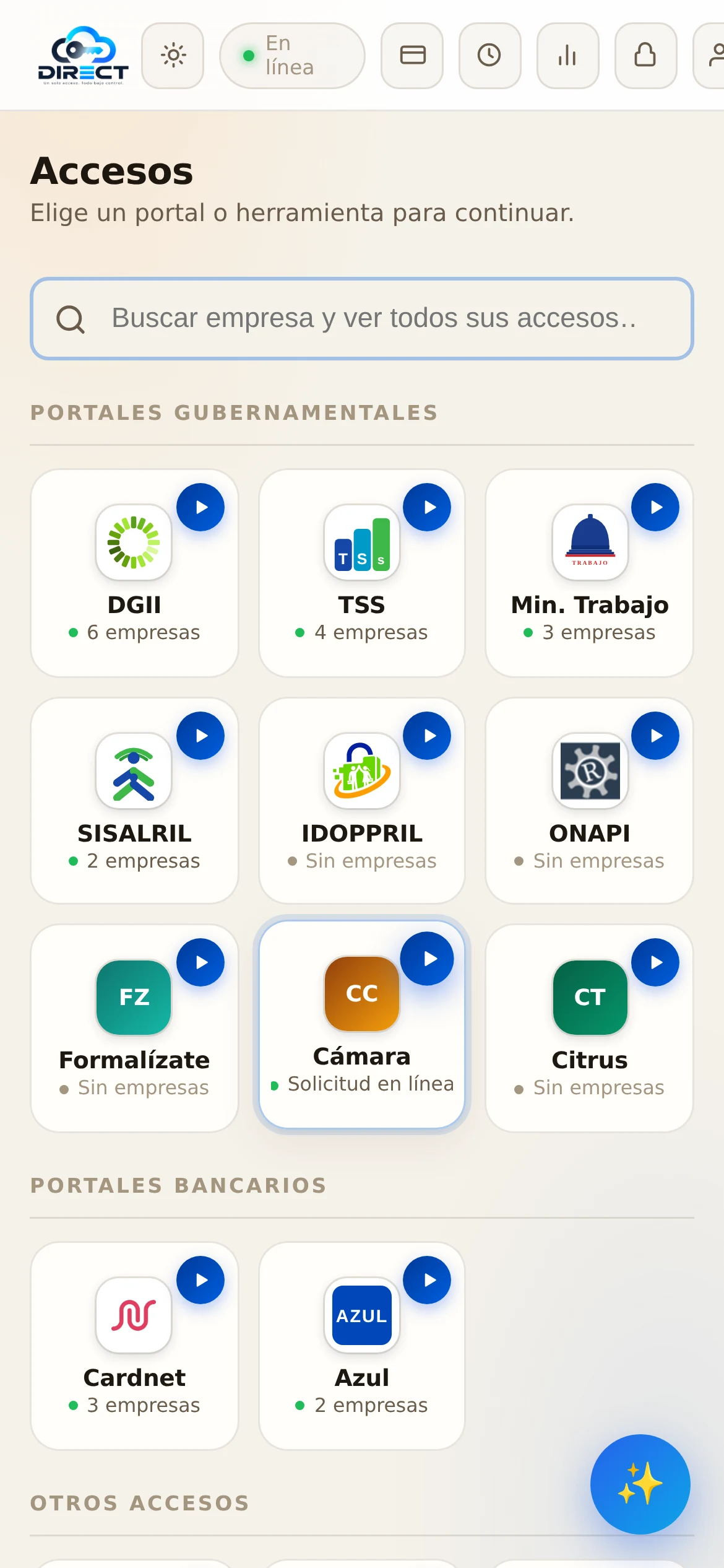 Accesos desde el celular